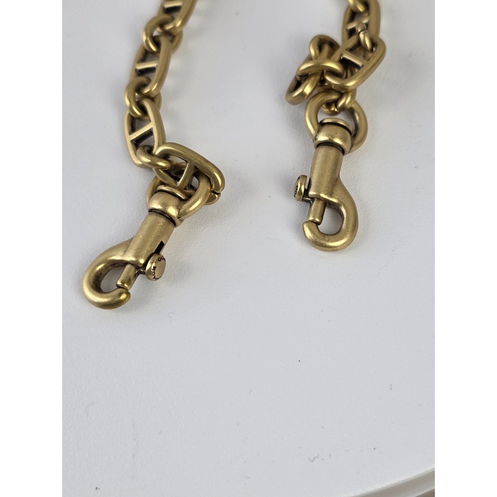 Coach Beat Brass Anchor Link Handbag Chain Strap with Dogleash Clips 15.5 Inch - Picture 3 of 6